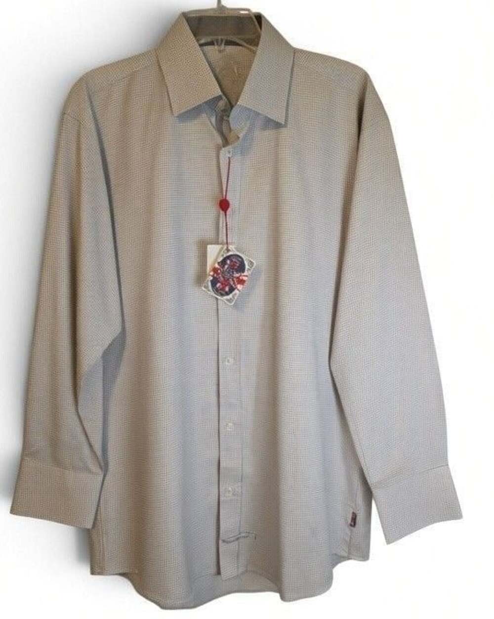 English Laundry Long Sleeve Dress Shirt Grid Print Sz Large
